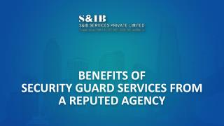 Benefits of Security Guard Services from a Reputable Agency