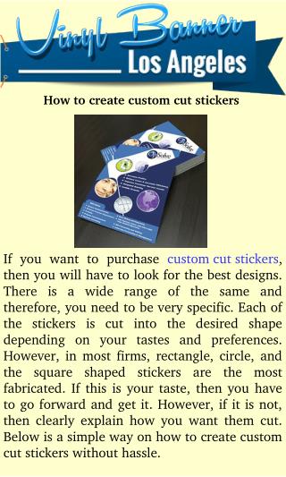 How to create Custom cut Stickers