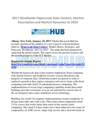 Worldwide Hyperscale Data Centers Market Report and Scope 2023