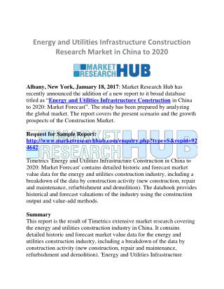 China Energy and Utilities Infrastructure Construction Research Market 2020