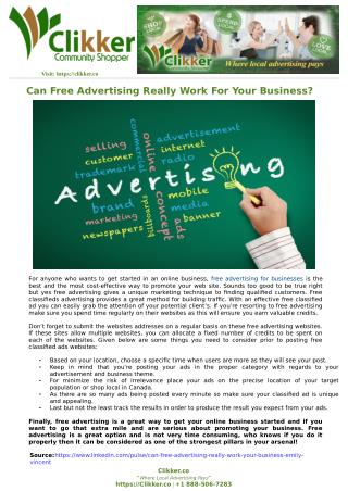 Can Free Advertising Really Work For Your Business?