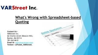 What's Wrong with Spreadsheet-based Quoting