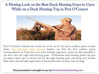 A Fleeting Look on the Best Duck Hunting Gears to Carry While on a Duck Hunting Trip in Port O’Connor