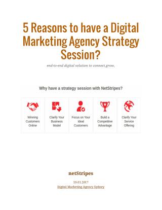 5 Reasons to have a Digital Marketing Agency Strategy Session?