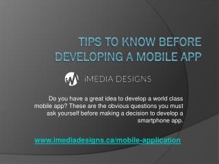 Tips to know before Developing a Mobile App