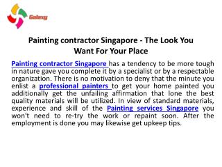 Painting contractor singapore the look you want for your place