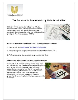 Tax Services in San Antonio by Uhlenbrock CPA