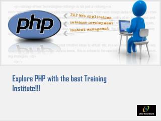 Explore PHP with the best Training Institute