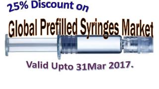 25% Discount on Global Prefilled Syringes Market Valid Upto 31 Mar,2017