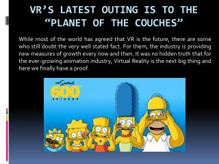 VR’s Latest Outing Is To The “Planet Of The Couches”