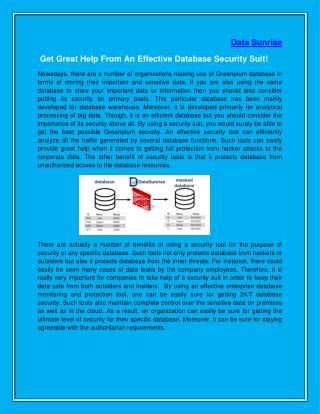 Get Great Help From An Effective Database Security Suit!