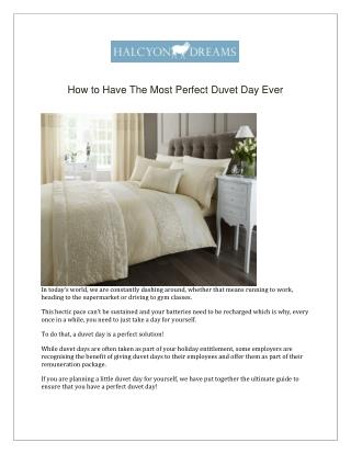 How to Have The Most Perfect Duvet Day Ever!