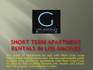Short Term Apartment Rentals in Los Angeles