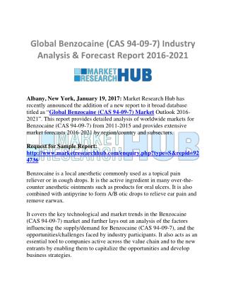 Global Benzocaine (CAS 94-09-7) Industry Analysis & Forecast Report 2016-2021