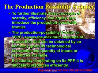 The Production Possibility Frontier
