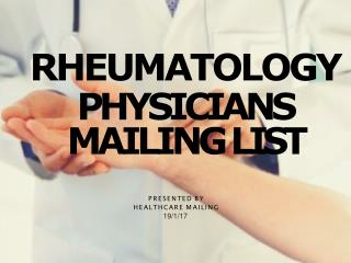 Rheumatology Physicians Mailing List