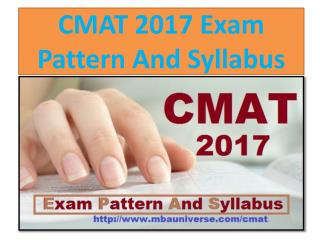 CMAT 2017 Exam Pattern And Syllabus