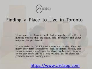 Finding a Place to Live in Toronto | CIRCL