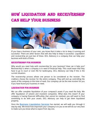 How Liquidation and Receivership can help Your Business