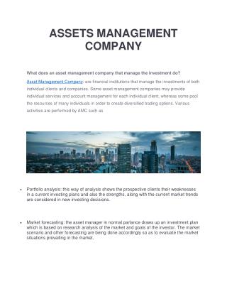 ASSETS MANAGEMENT COMPANY