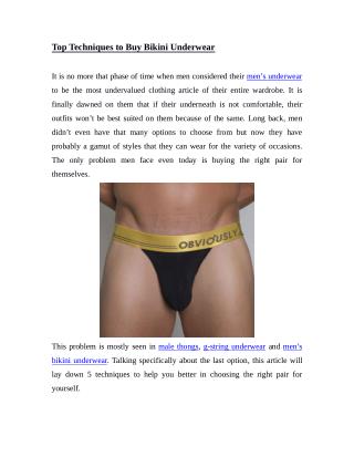 Top Techniques to Buy Low Rise Underwear