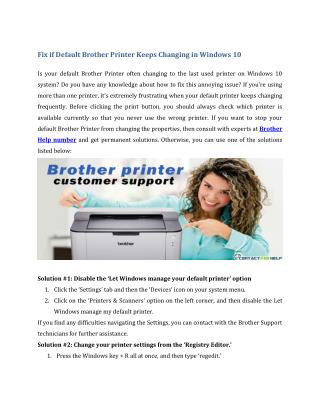 Fix if Default Brother Printer Keeps Changing in Windows 10