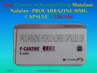 Buy Matulane Natulan - Procarbazine 50mg Capsule @ US$ 0.84