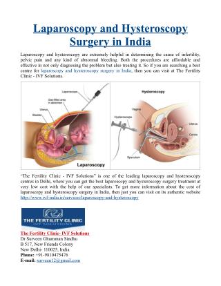 Laparoscopy and Hysteroscopy Surgery in India