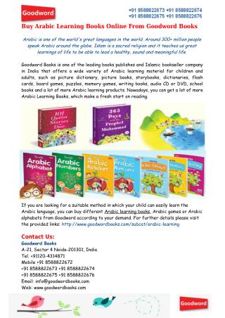 Buy Arabic Learning Books/Games Online From Goodword