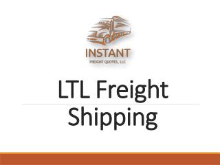 LTL Freight Shipping