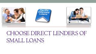 Choose Direct Lenders of Small Loans