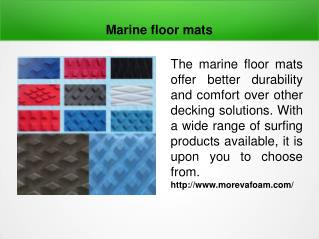 Marine floor mats