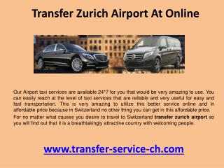 Transfer zurich airport at online