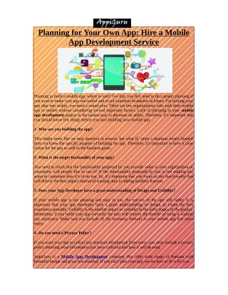 Mobile App Development- Get Diligence & Quality Service