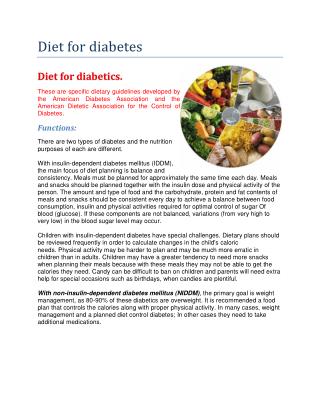 Diet for diabetes