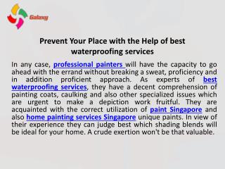 Prevent your place with the help of best waterproofing services