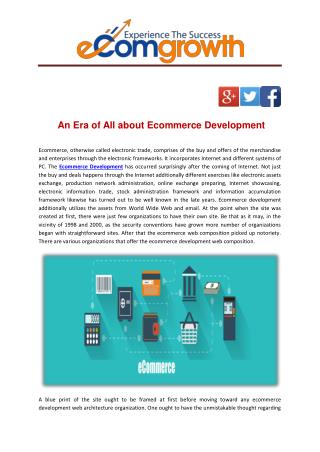 An Era of All about Ecommerce Development