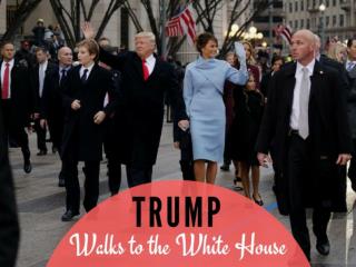 Trump walks to the White House