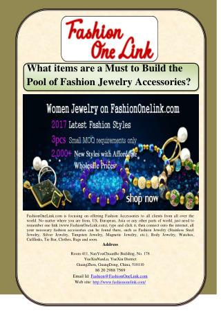 What items are a Must to Build the Pool of Fashion Jewelry Accessories?