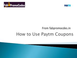 How to use Paytm Coupons