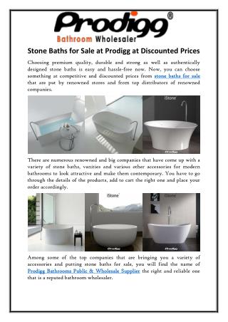 Stone Baths for Sale at Prodigg at Discounted Prices