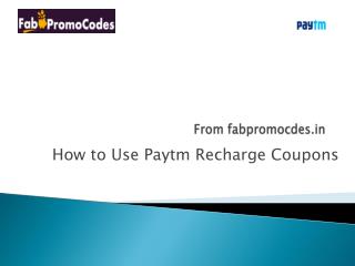 How to use Paytm Recharge Coupons