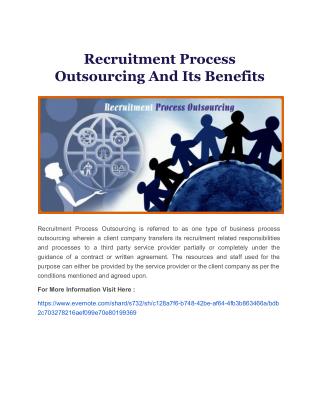 Recruitment Process Outsourcing And Its Benefits