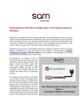 WooCommerce WordPress Plugin: Best To Develop Ecommerce Websites