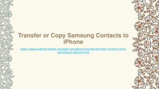 Transfer or Copy Samsung Contacts to iPhone