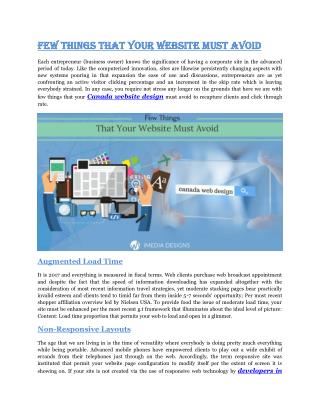 Few Things That Your Website Must Avoid