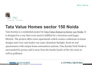 Tata Value Homes sector 150 Noida