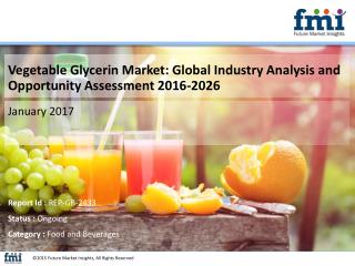 Vegetable Glycerin Market Value Share, Supply Demand, share and Value Chain 2016-2026