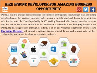 Hire iPhone Developer for Amazing Business Opportunity