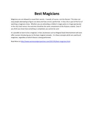 Best Magicians